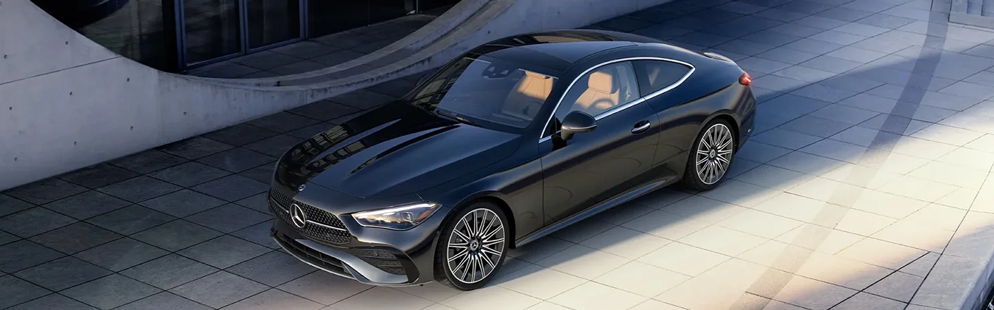 2024 Mercedes CLE Coupe side front in black