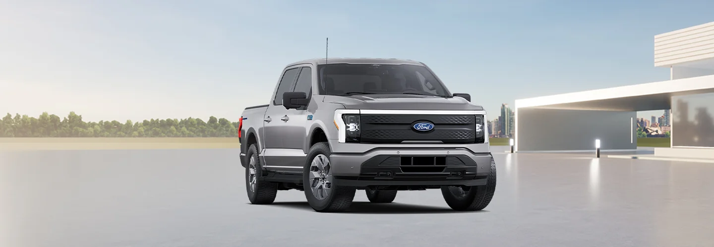 Front view of a Silver Ford F-150 on a background