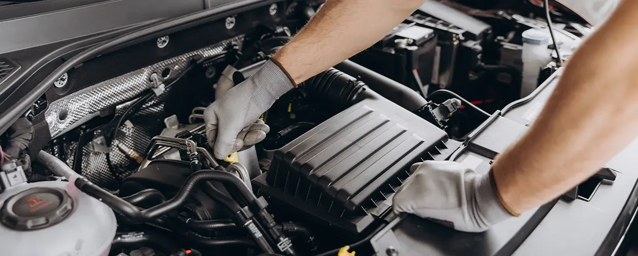 checking oil in engine