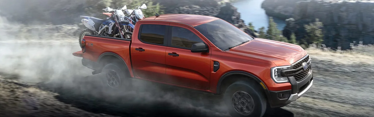 2024 Ford Ranger Specs side front in orange