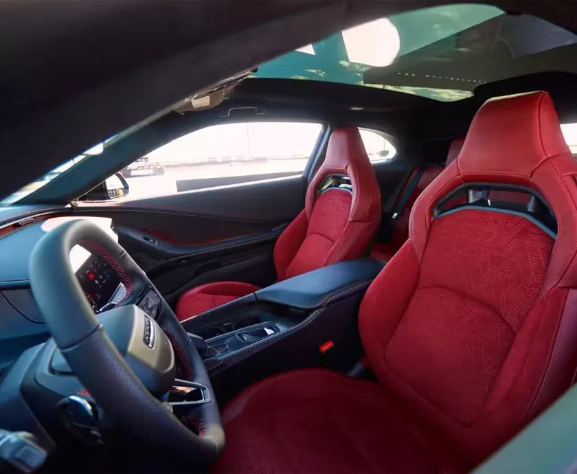 2026 Dodge Charger interior with red seats