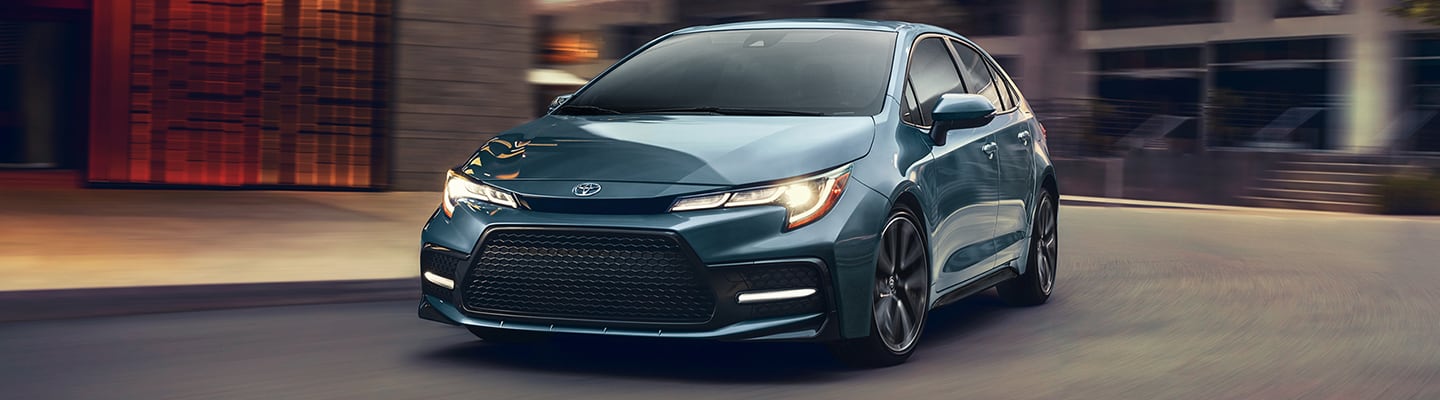 2020 Toyota Corolla turning on a roa
