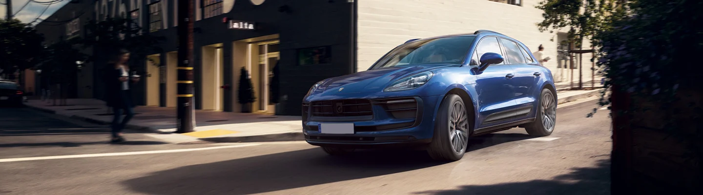 blue Porsche Macan