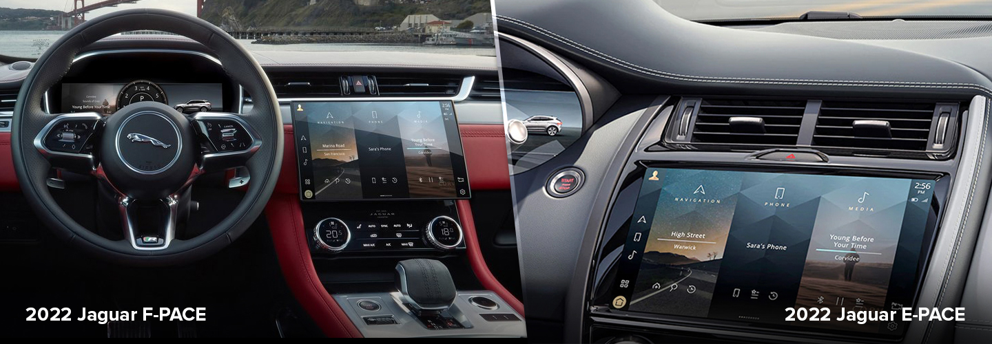 2022 Jaguar F-PACE vs. E-PACE interiorimage