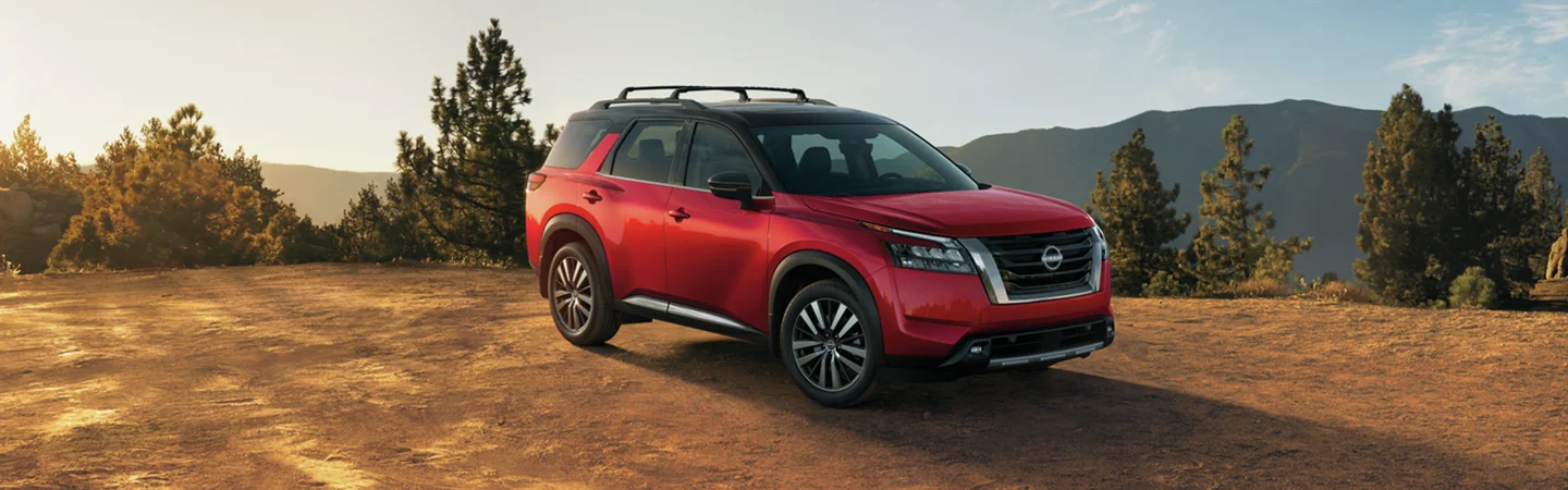 red Nissan Pathfinder