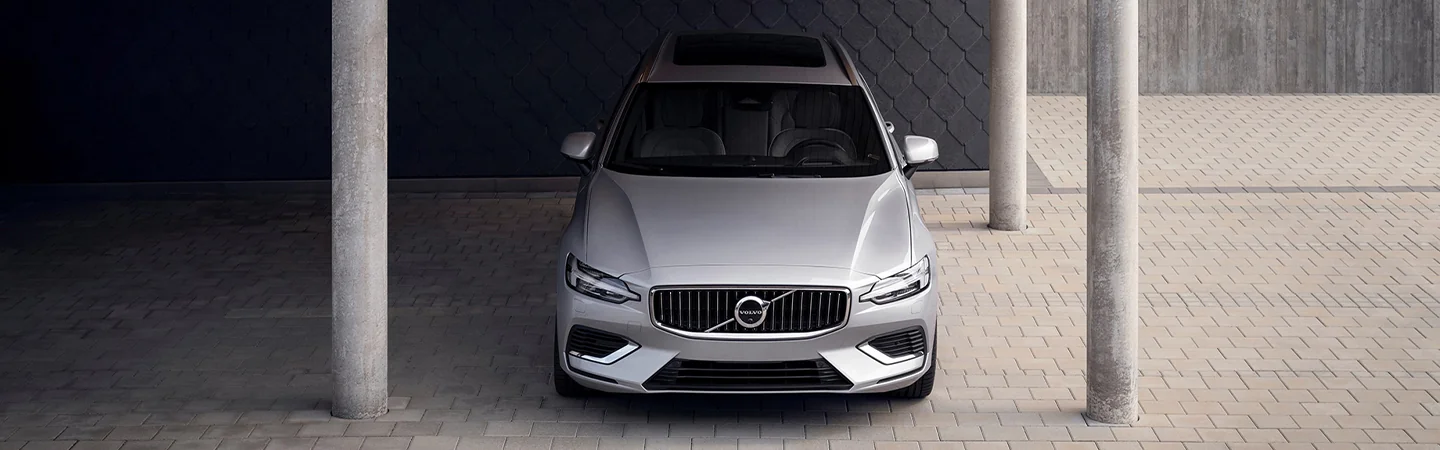 front view parked in garage 2025 Volvo V60 Cross Country Plus