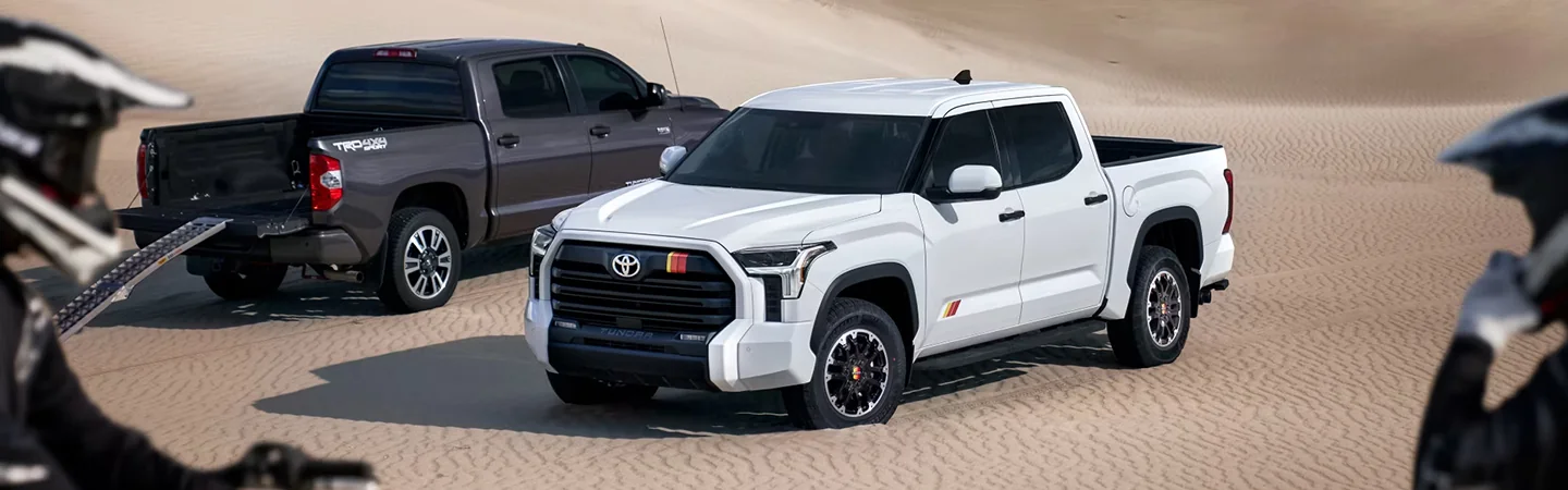 white and blue 2025 Toyota Tundra