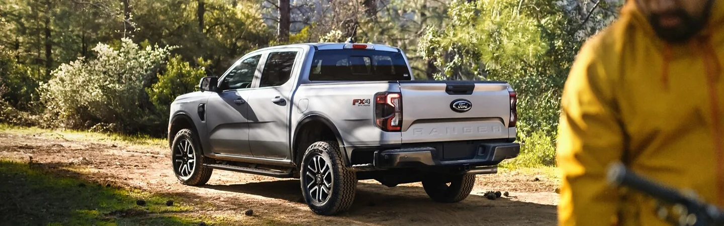 2024 Ford Ranger Specs back side view white