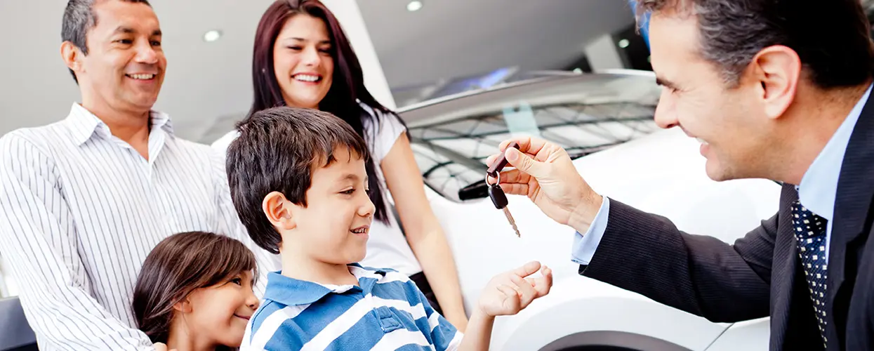people car shopping in showroom