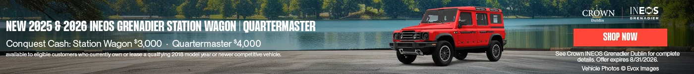 New 2025 & 2026 INEOS Grenadier Station Wagon | Quartermaster Conquest Cash: Station Wagon $3,000 - Quartermaster $4,000 avilable to eligible customers who currently own or lease a qualifying 2018 model year or newer competitive vehicle 