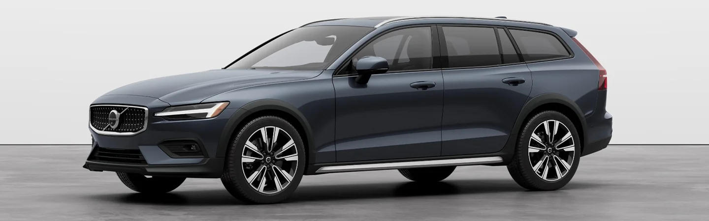 2024 Volvo V60 Cross Country Specs darkblue color and side view
