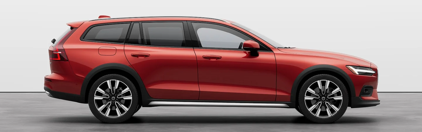 2024 Volvo V60 Cross Country Specs red color and side view