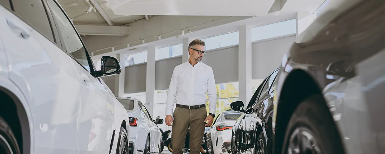 man shopping in showroom