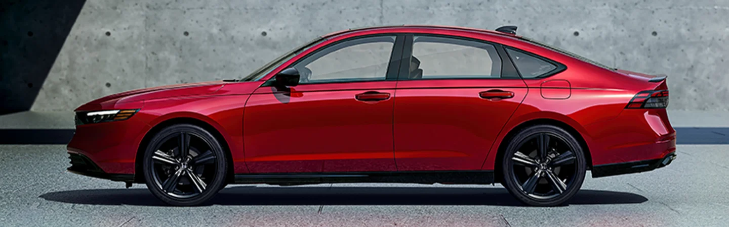red honda Accord in profile
