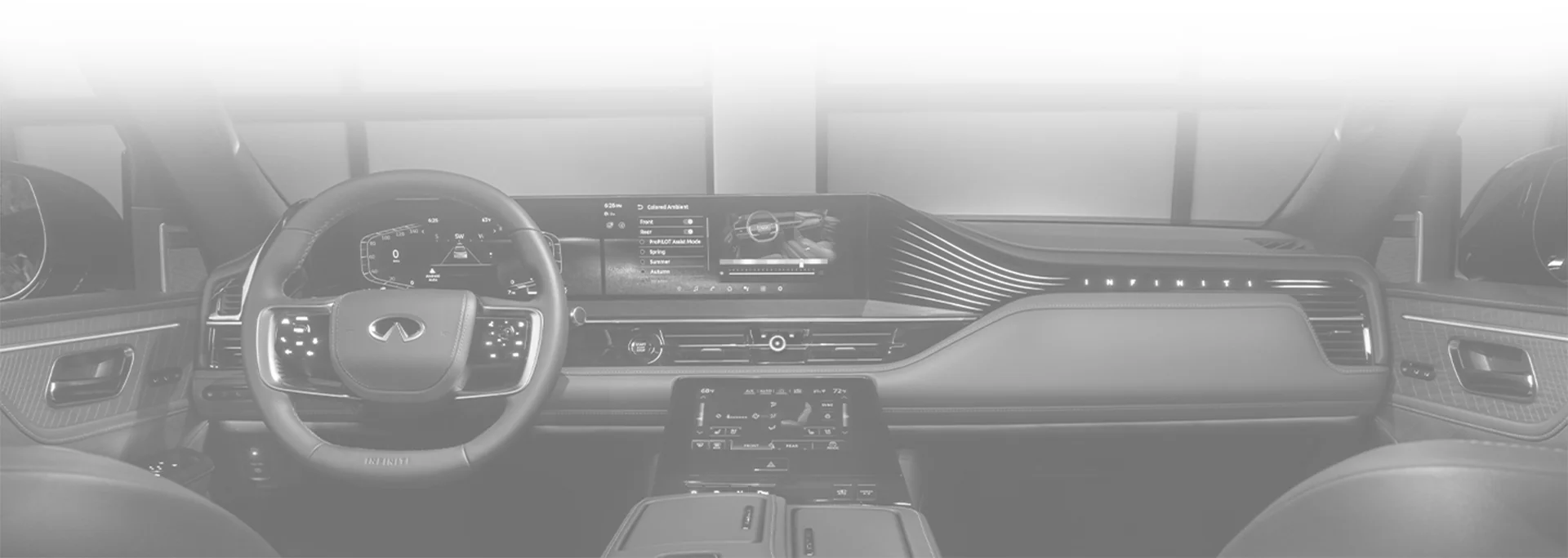 Interior view of the dashboard of a 2026 INFINITI