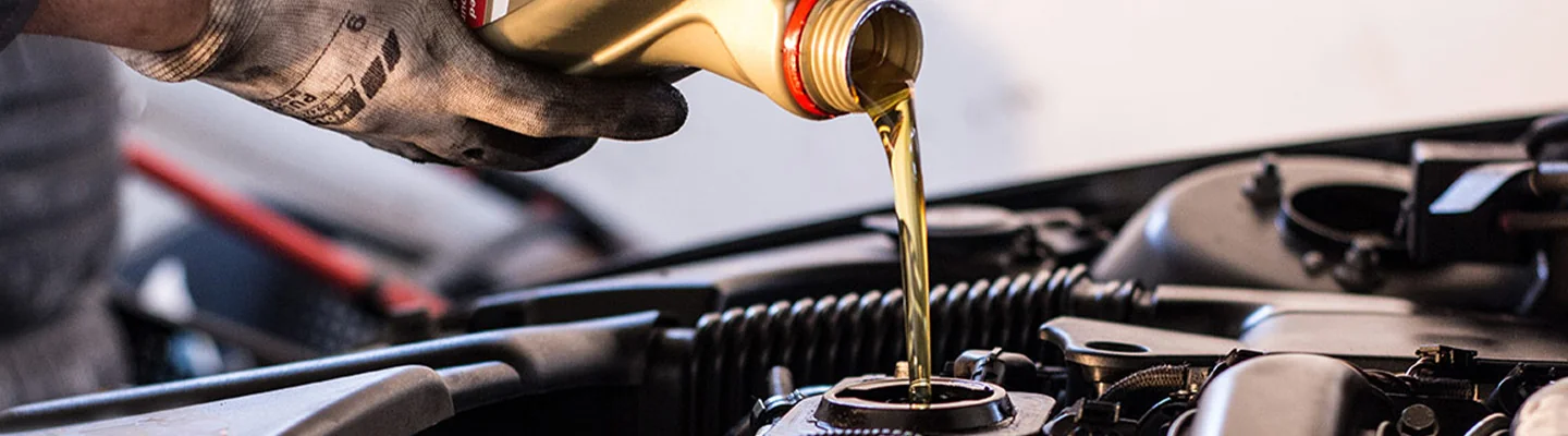 Oil change being done