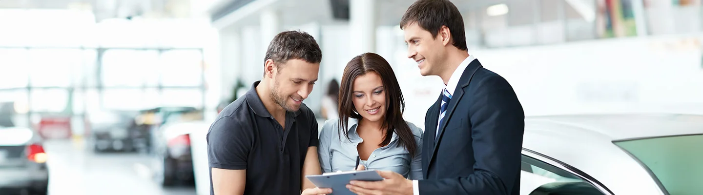 people car shopping in showroom