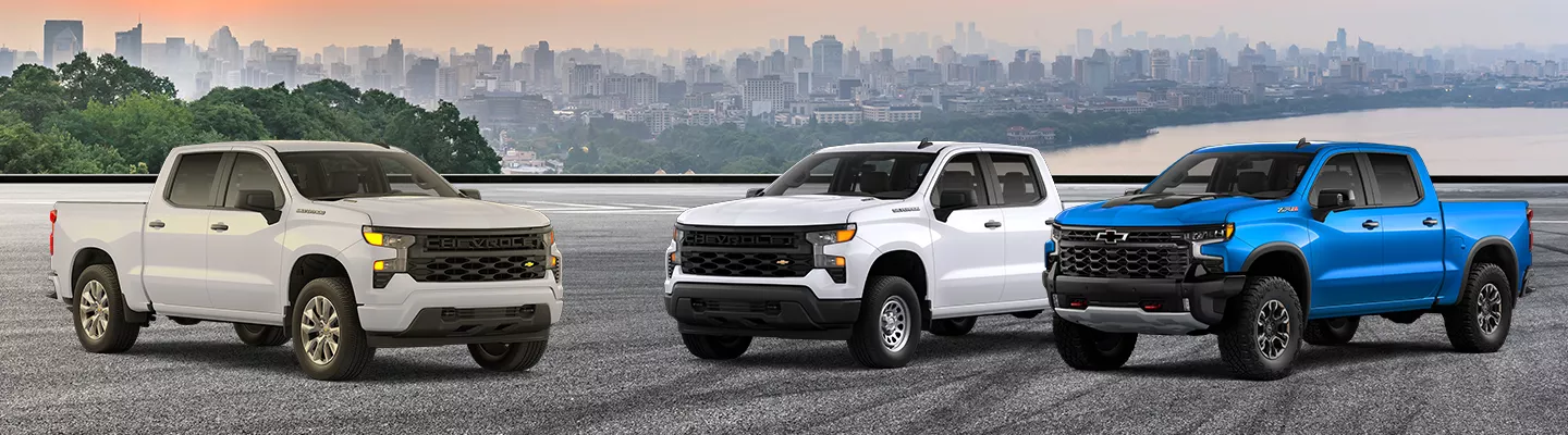Three Chevy Silverado 1500s side by side