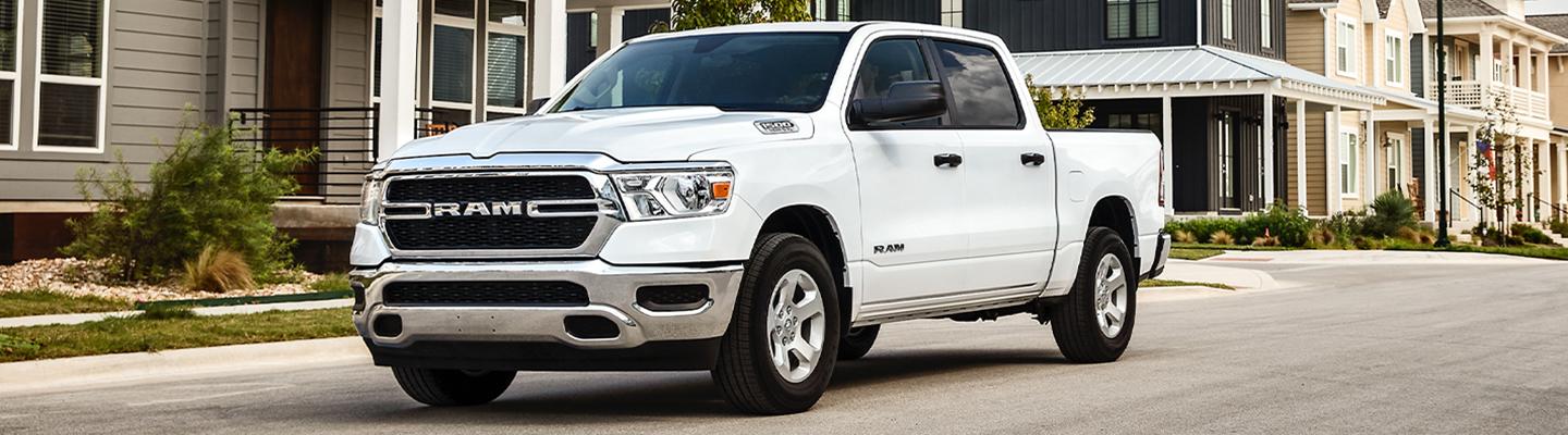 White RAM 1500 parked