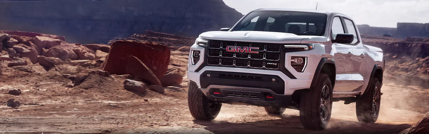 2024 GMC Canyon Specs front side in white