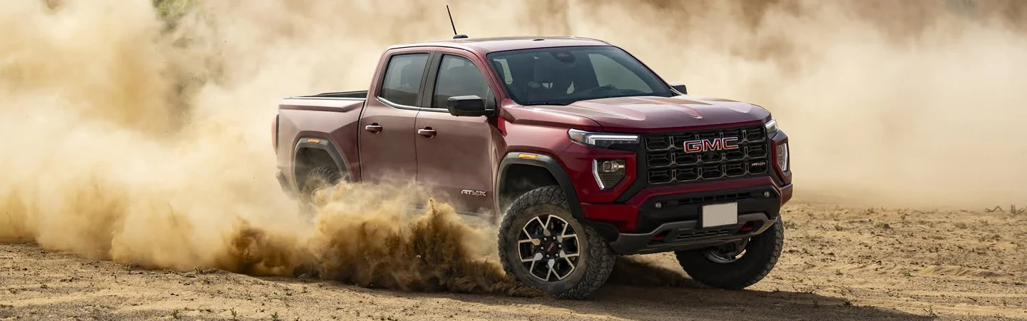 2024 GMC Canyon Specs side front in red