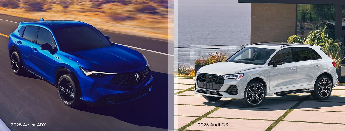 Side by side comparison of the 2025 Acura ADX and Audi Q3