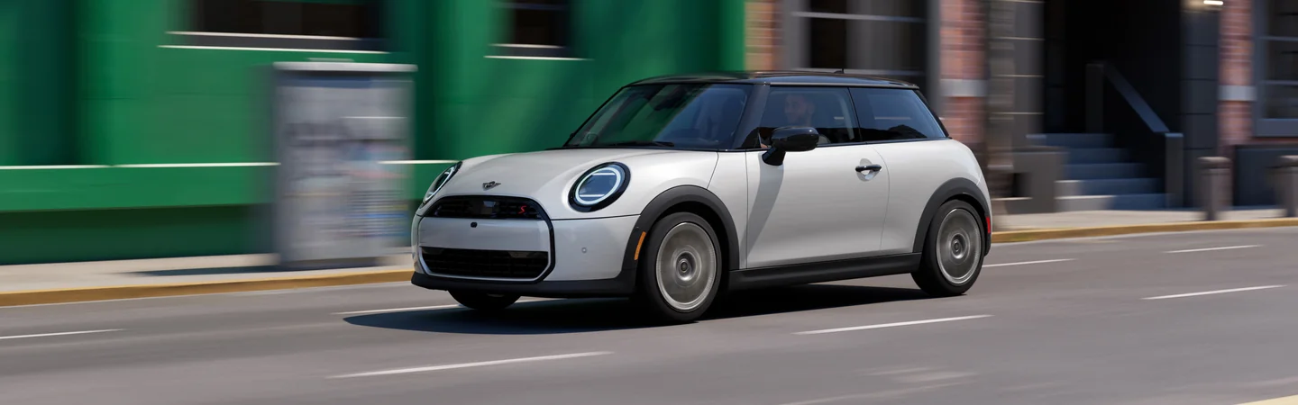 white 2025 MINI Cooper 2 Door in motion