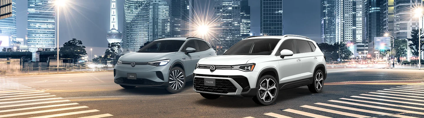 two new Volkswagen in the city