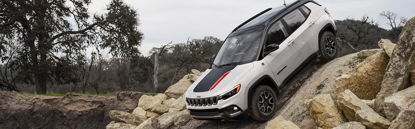 2025 Jeep Compass Specs top view and color white