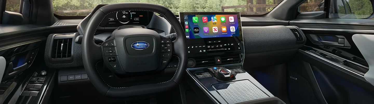 interior dashboard view of a Subaru
