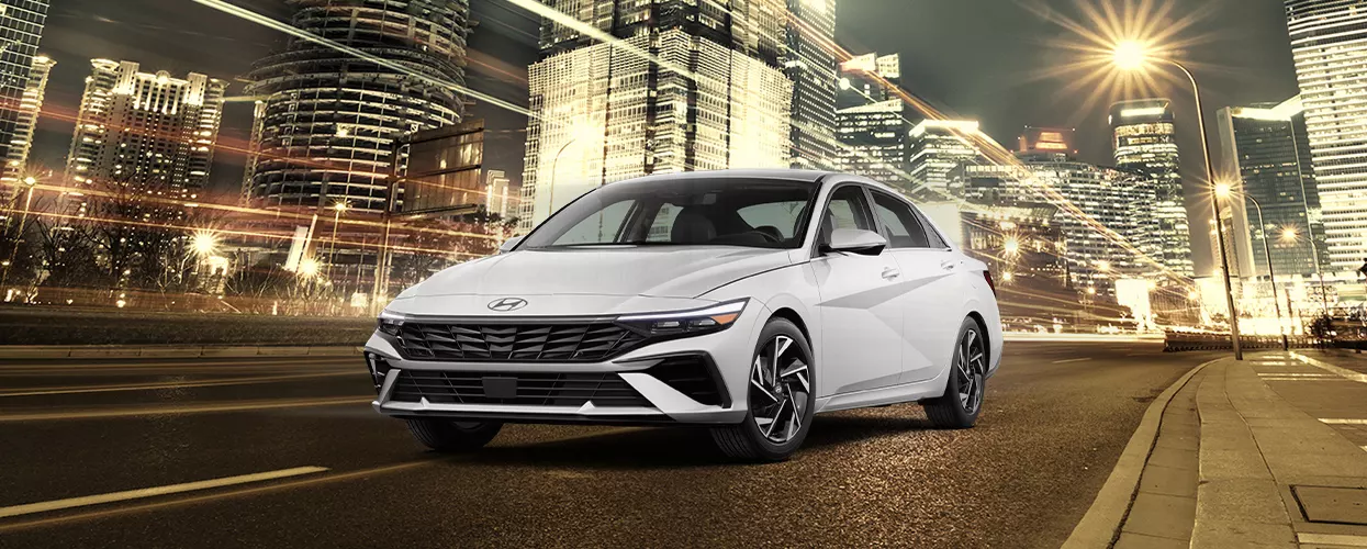 2026 Hyundai Elantra driving on a city road