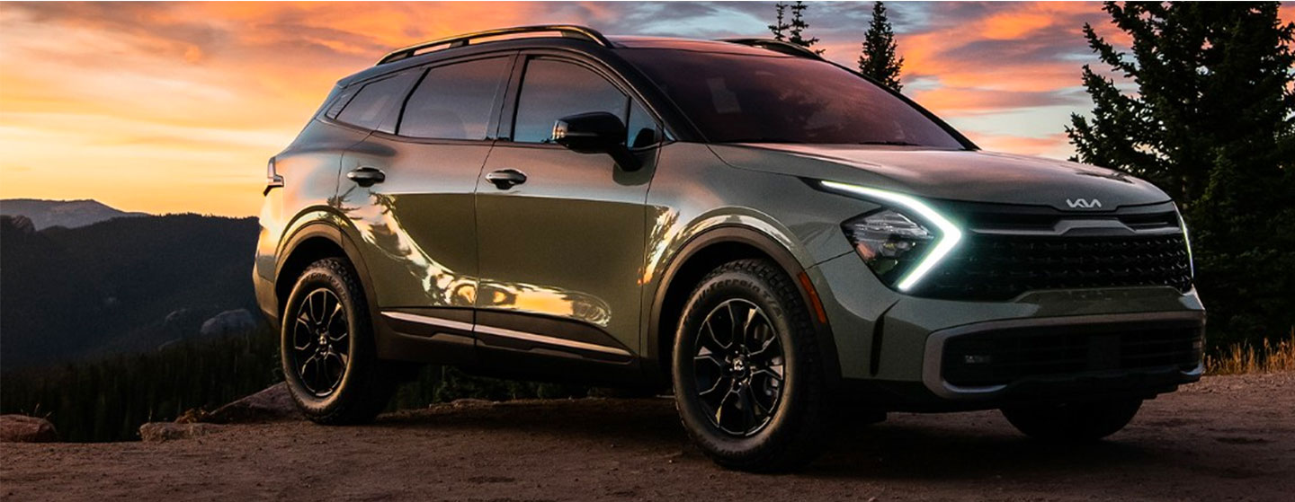 Kia Sportage parked in desert