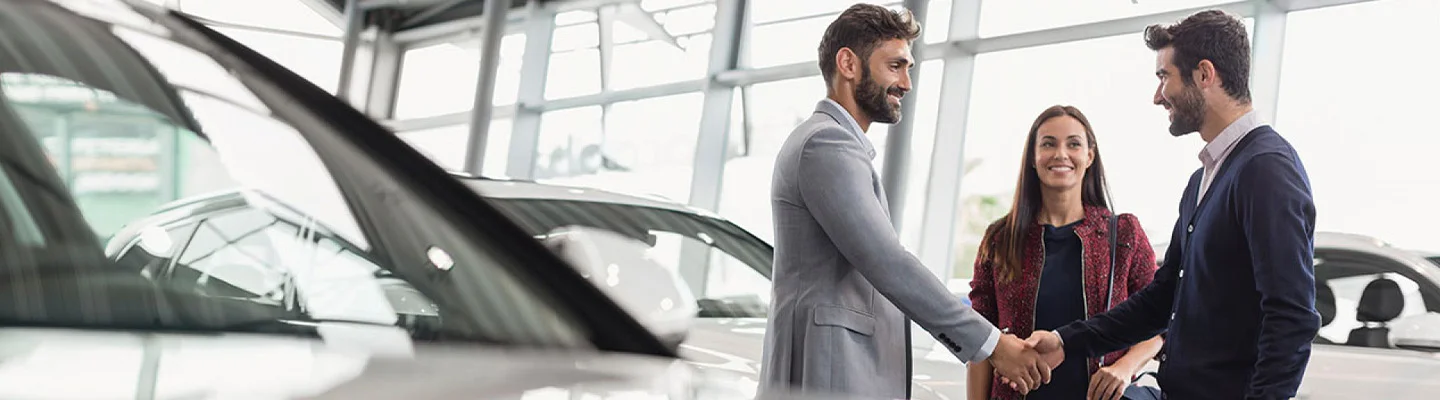 Finance manager helping customers go over options