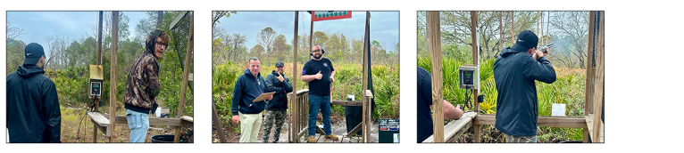 men shooting clay skeet