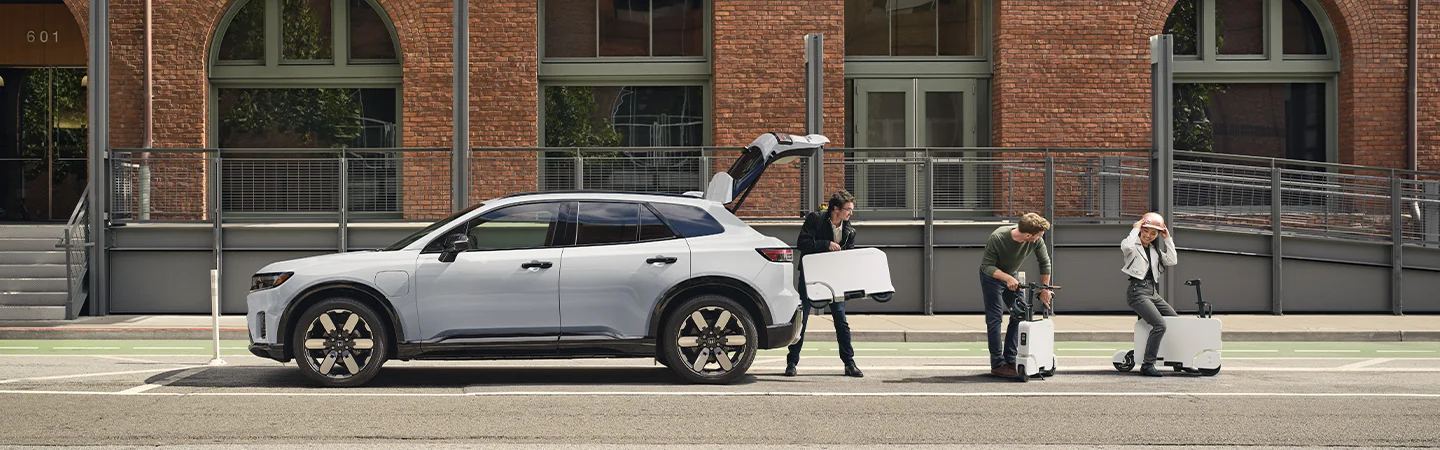 white 2025 Honda Prologue EX being unloaded