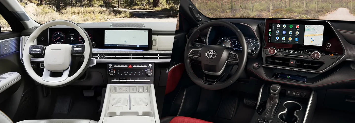 2024 Hyundai Santa Fe vs Toyota Highlander interiorimage