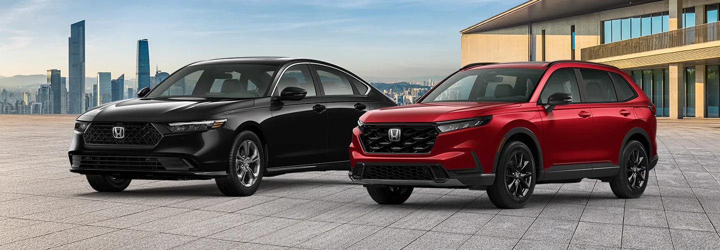 a black and a red 2026 Honda CR-V Hybrid