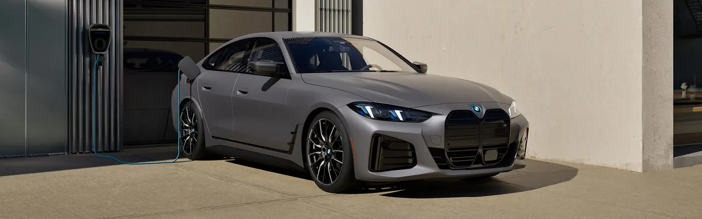 2024 BMW i4 Specs front side in blue