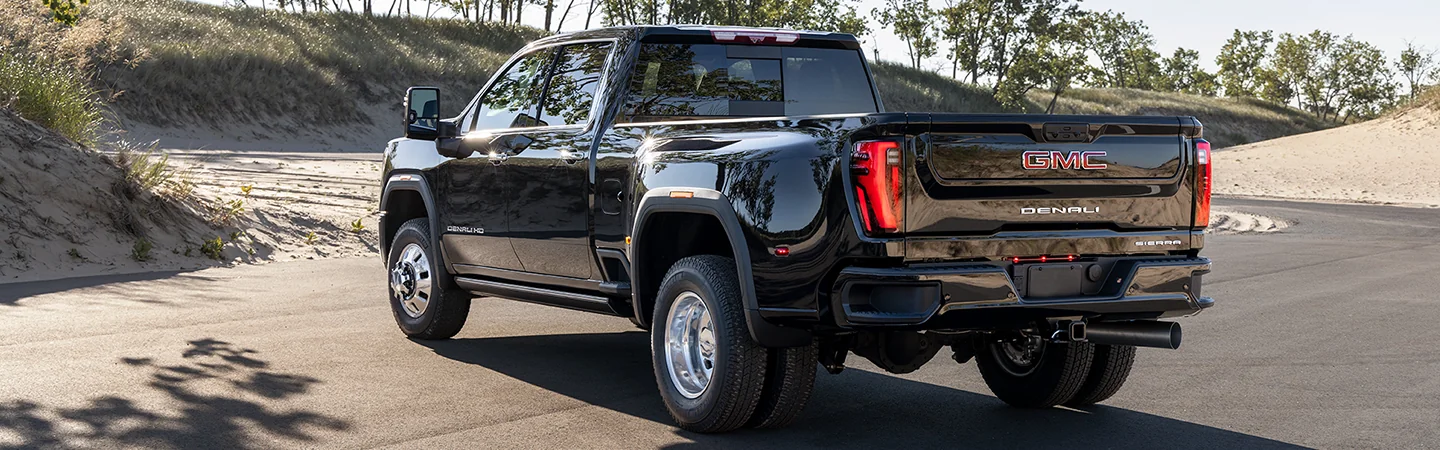 2024 GMC Sierra 3500 HD Specs black color back side view