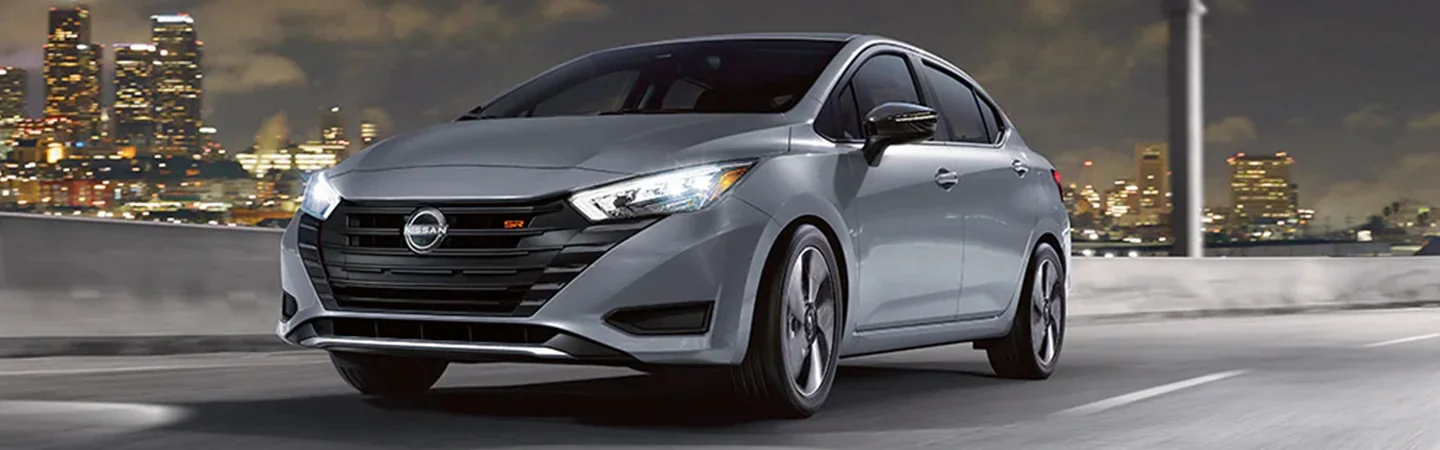 2024 Nissan Versa Specs front side in silver 