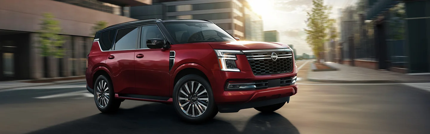2025 Nissan Armada driving in a city