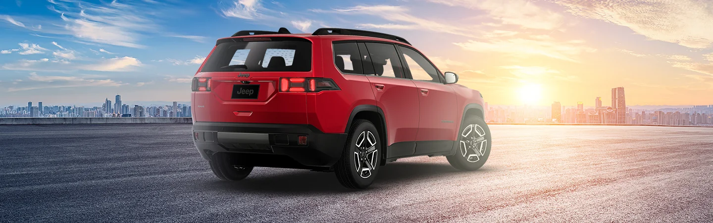 rear view of a red2026 Jeep Cherokee