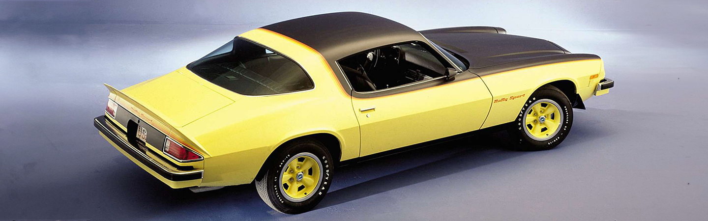 1979 Chevrolet Camaro Engine yellow color top-back view