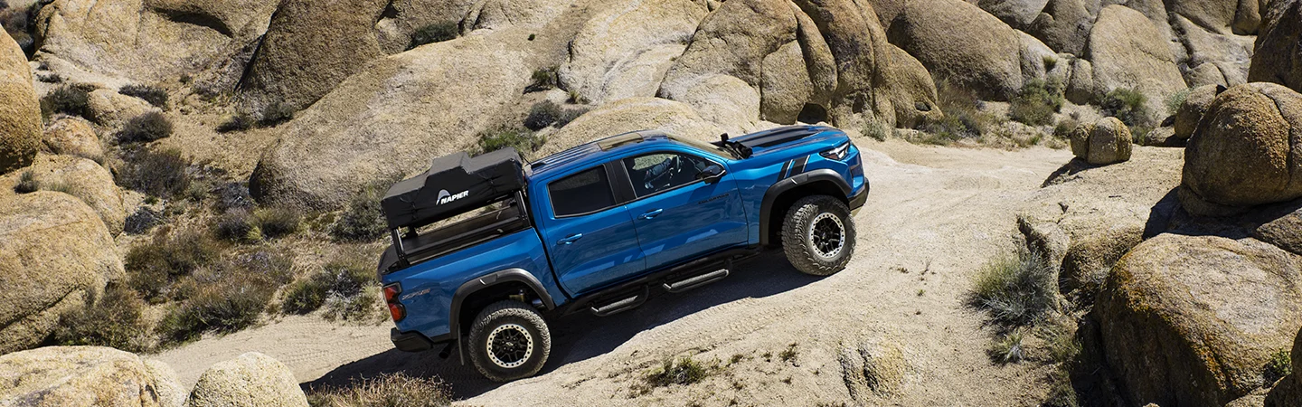 blue Colorado on rocky hill