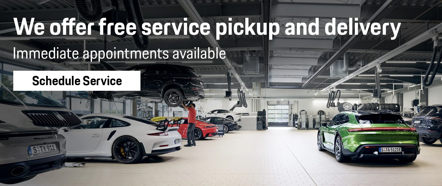 We offer free service pickup and delivery Immediate appointments available