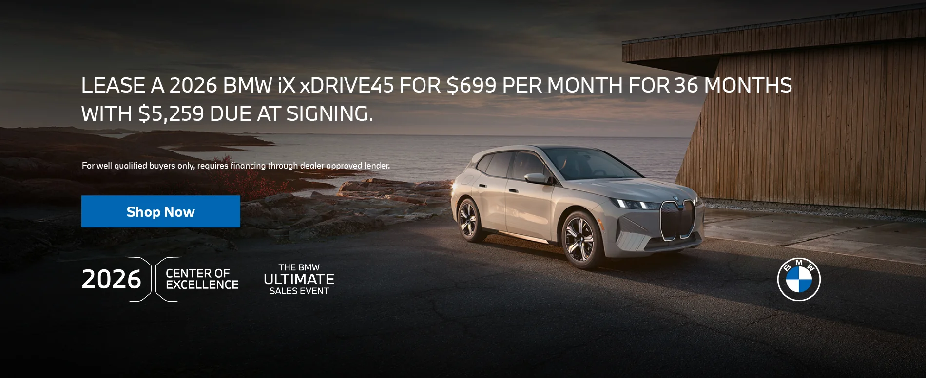 2026 BMW iX xDRIVE45  LEASE FOR $799 PER MONTH FOR 36 MONTHS WITH $5,399 DUE AT SIGNING. 