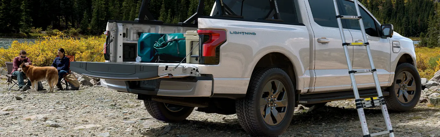 2024 Ford F 150 Lightning white color front view 