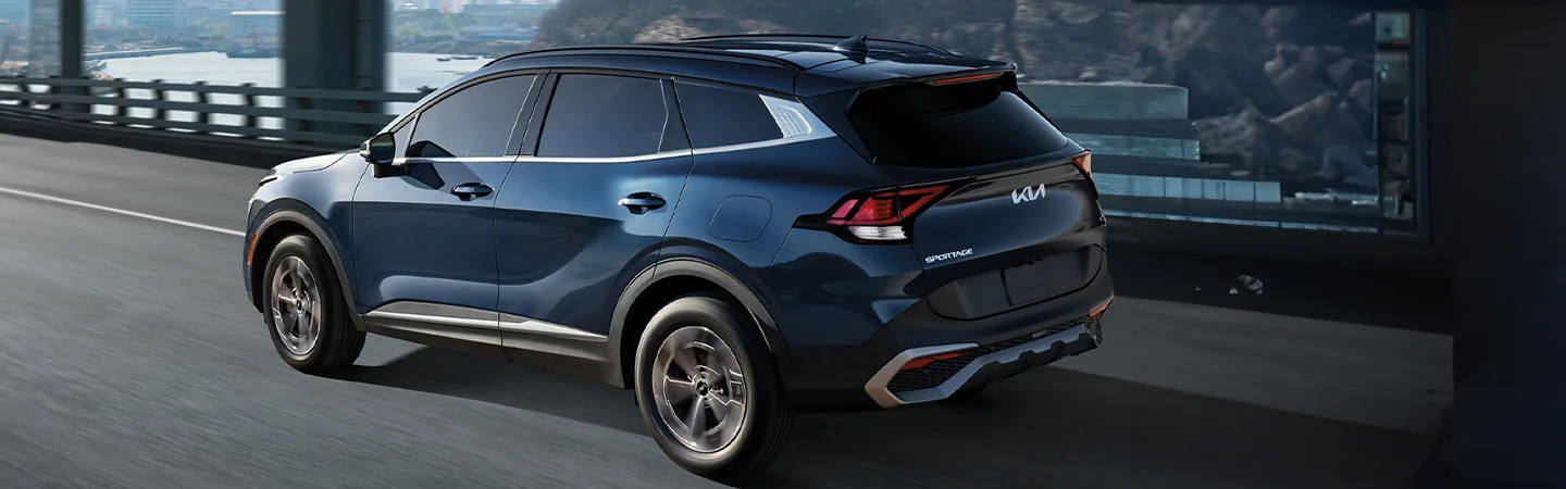 2024 Kia Sportage Specs back side in blue 