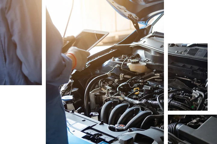 mechanic using a tablet
