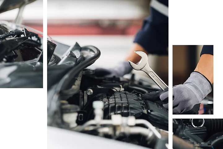 mechanic working with the car
